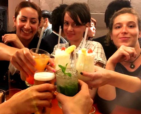 300BAR, in Tokyo’s Ginza: All drinks, cocktails and food cost just 300 yen (plus tax).